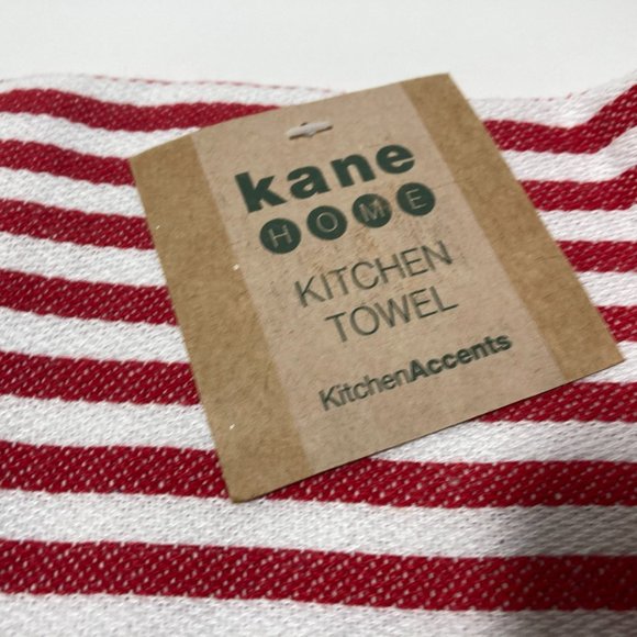 Striped Red Kitchen Hand Towel Nautical Anchor - Picture 4 of 9